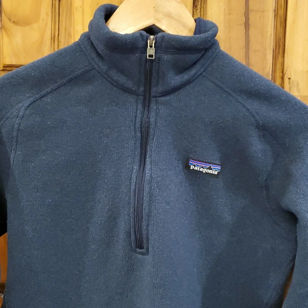 Patagonia Better Sweater Navy Blue Jacket Women Small Quarter Zip Pullover - Picture 2 of 13